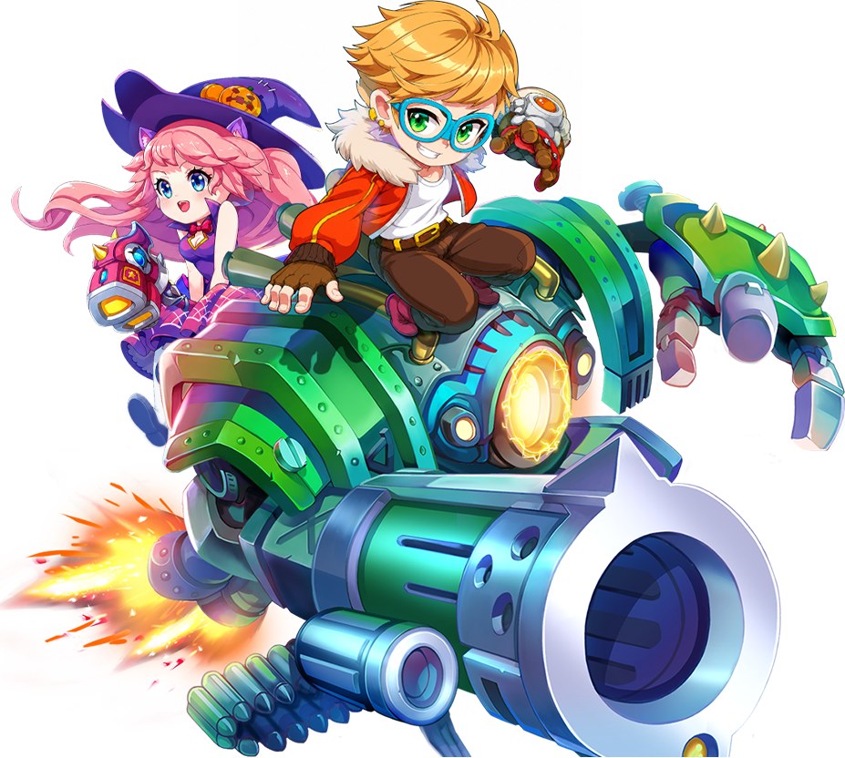 カオス★スマッシュのキャラクターと大砲のイラスト(公式サイトより)