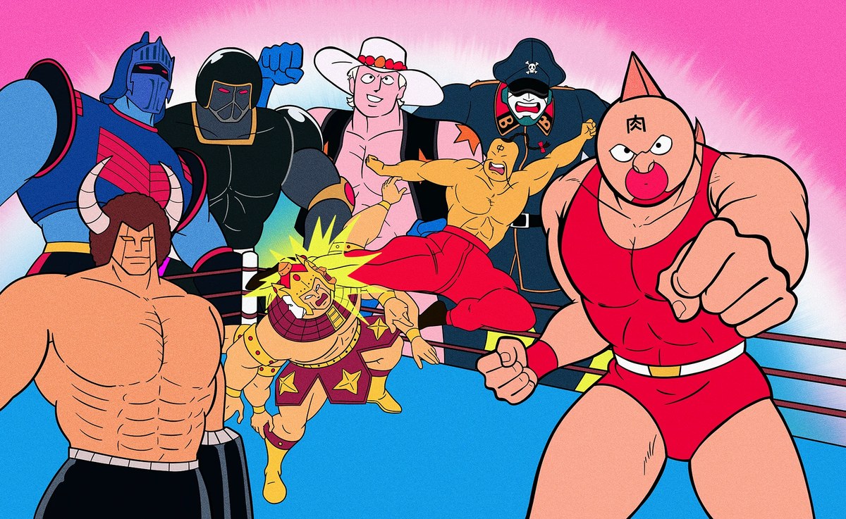 キン肉マン マッスルタッグマッチ 令和復活編のキービジュアル（キン肉マンたち超人が並ぶイラスト。公式サイトより）