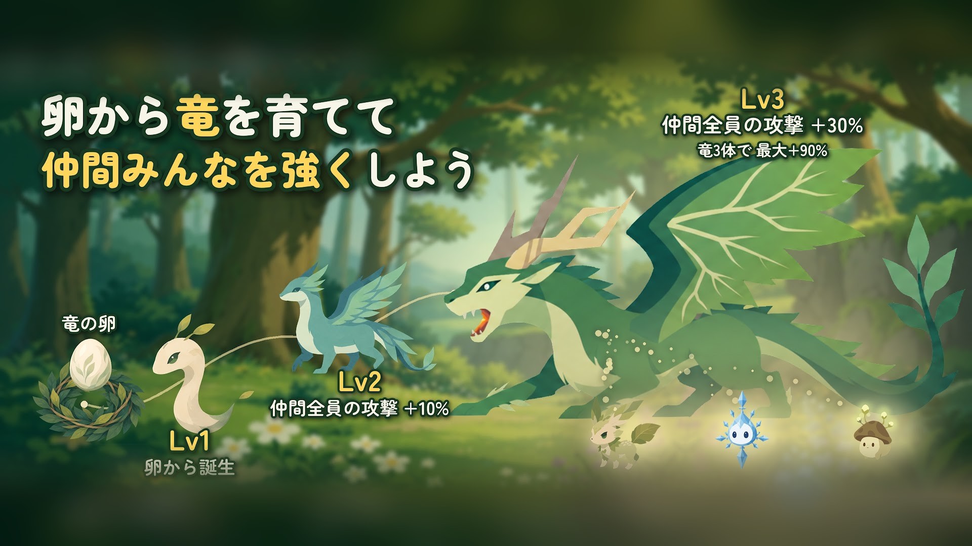 Morifisの竜を育てる画面
