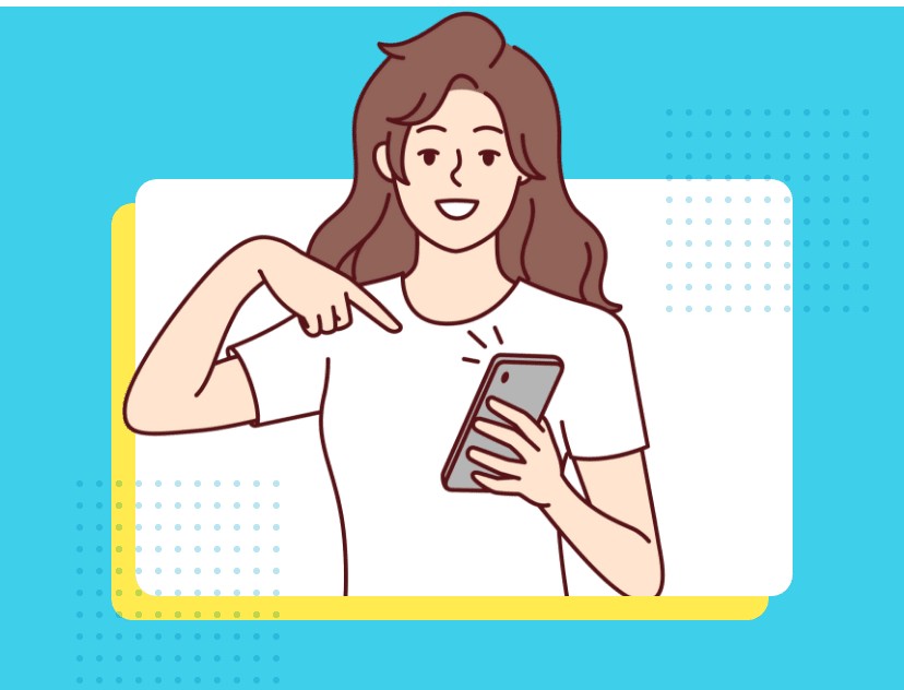 スマホを手にした女性のイラスト(ぴたスマ公式サイトより)