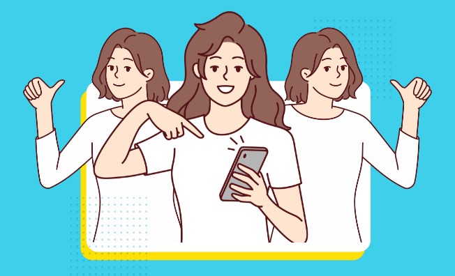 スマホを見せる女性たちのイラスト(ぴたスマ公式サイトより)