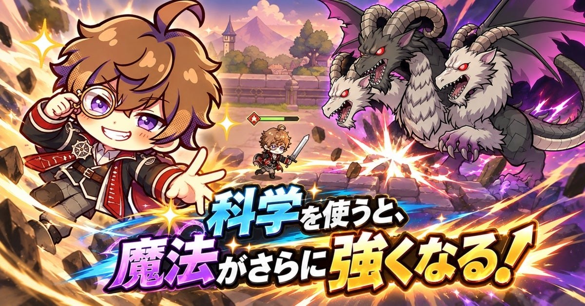 サイマジックのバトルのイメージ(科学を使うと魔法がさらに強くなる。PR TIMESより)