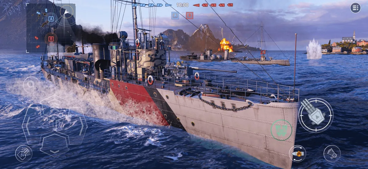 World of Warshipsのゲーム画面