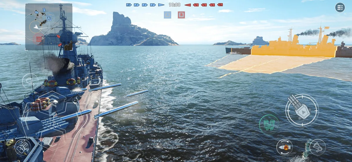 World of Warshipsのゲーム画面